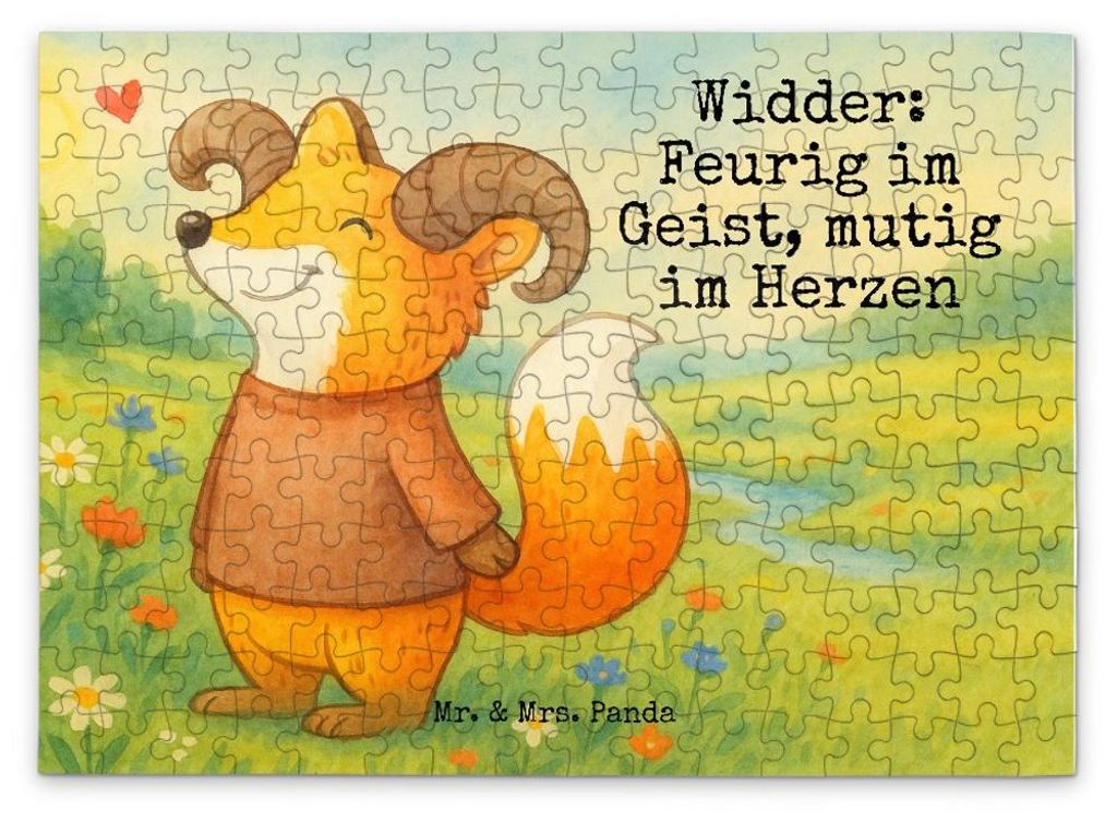 Mr. & Mrs. Panda Puzzle Widder Astologie Design 192 Teile - Weiß - Geschenk, Tierkreiszeichen, Sternzeichen, Puzzlespiel, 2000, Geduldspiel, 500, ...