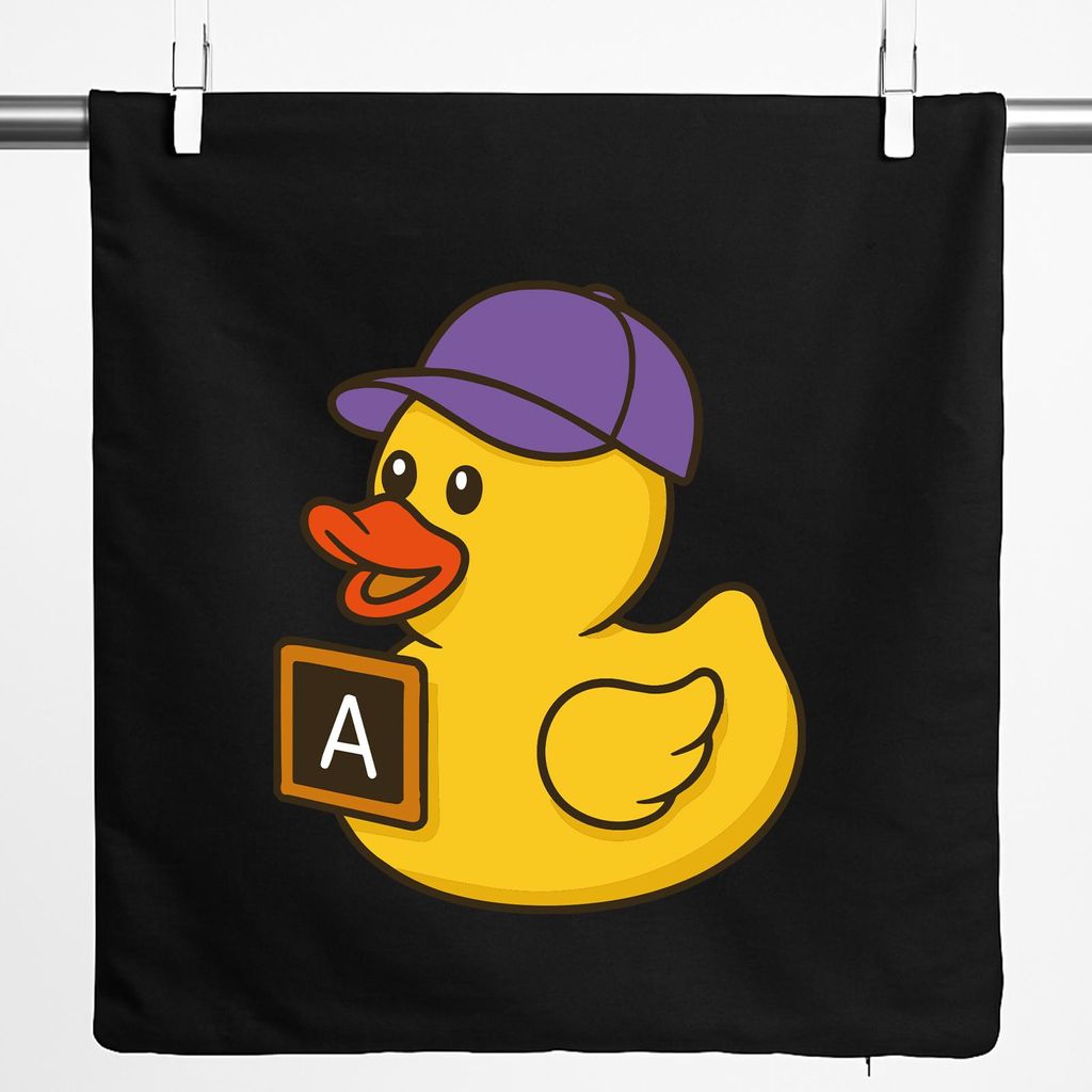 Huuraa Kissenbezug Quietscheente Erziehung Comic Gummiente 40x40cm Black Baumwolle Dekokissenbezug Geschenkidee