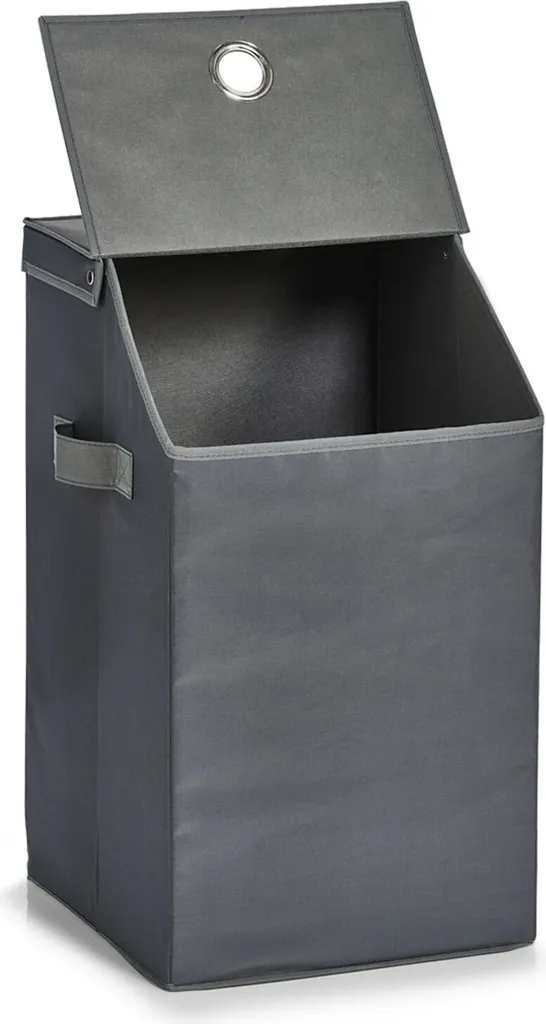 Corbeille à Linge Anthracite 60L - Structure Stable et Format Compact - 3