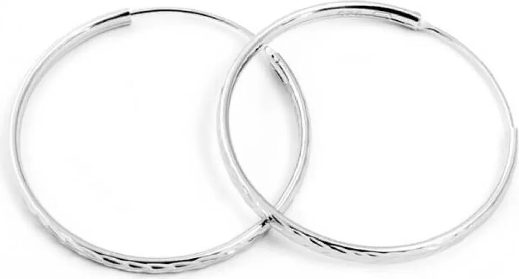 Orecchini tondi in argento scintillante AGUC2099/35/N | Argento 925