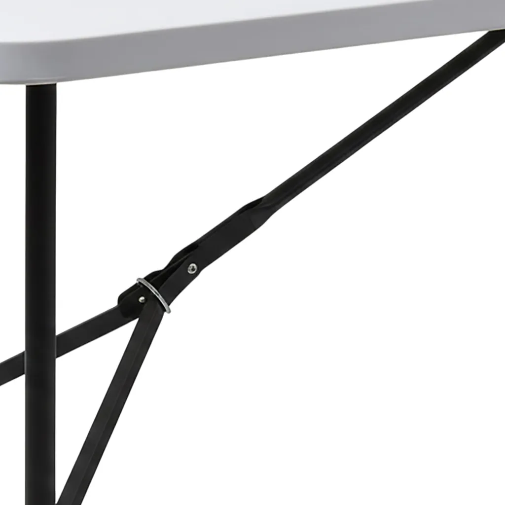Table de camping pliante résistante aux UV et intempéries - Acier blanc