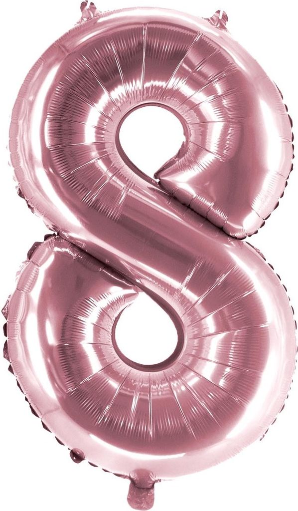 Folienballon Rosé 100cm Zahl 8