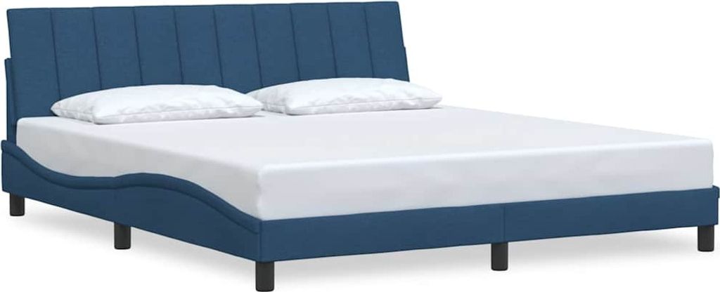 "SALE 2026"Bettgestell - Doppelbett - ohne Matratze "Hanko" Blau 180x200 cm Stoff - Polsterbett Klassische Betten DE1767261
