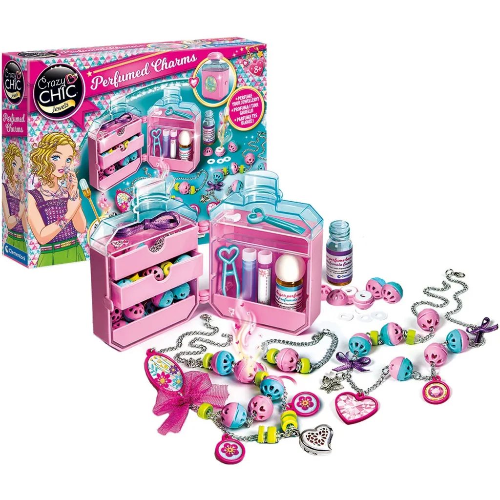 Clementoni Crazy Chic Charms Parfumés - Coffret Création de Bijoux - 10