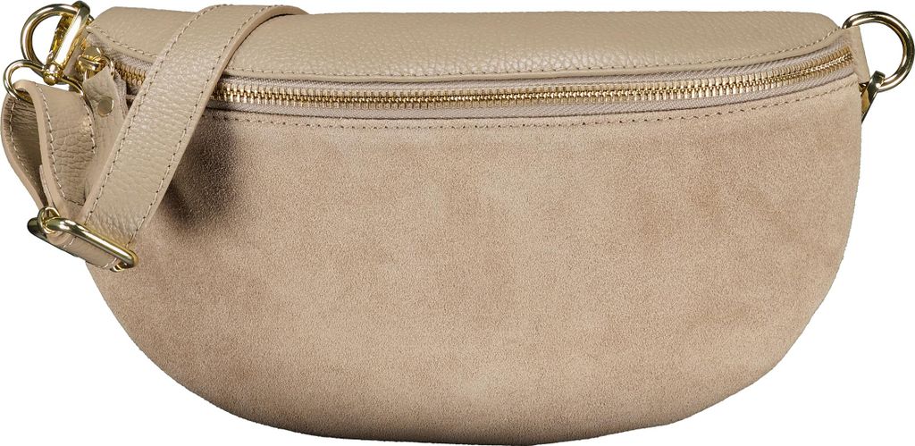 Hausfelder Manufaktur Gürteltasche / Umhängetasche Velours Beige onesize