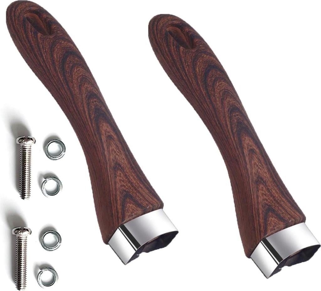 2 Stück Bakelitgriff - Abnehmbarer Griff - Universeller abnehmbarer Griff für Kochgeschirr - Wokpfanne - Saucentopf (Braunes Holz)