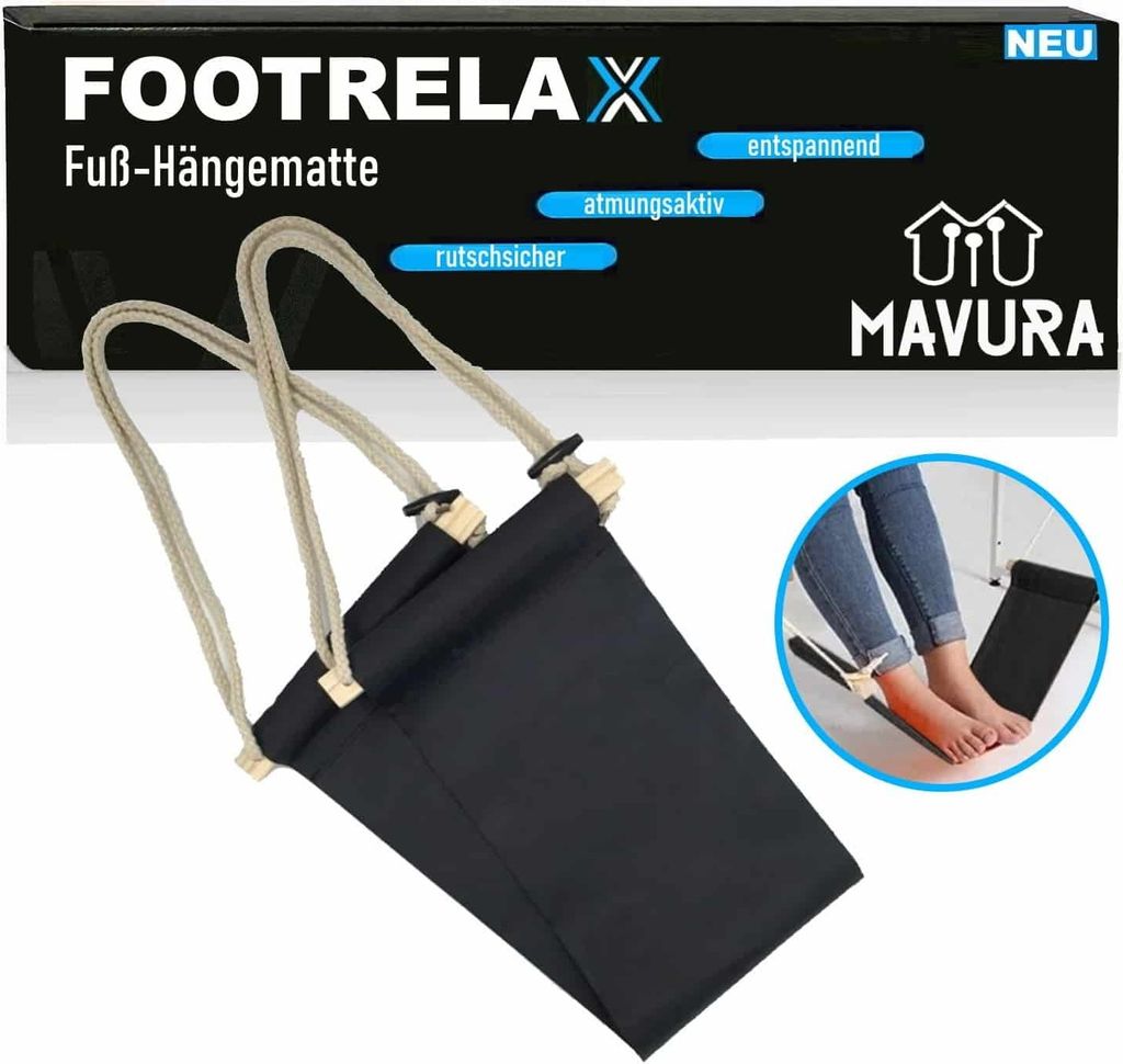 FOOTRELAX Tragbare Fuß-Hängematte Büro Schreibtisch Fußstütze Tisch Reise Ablage