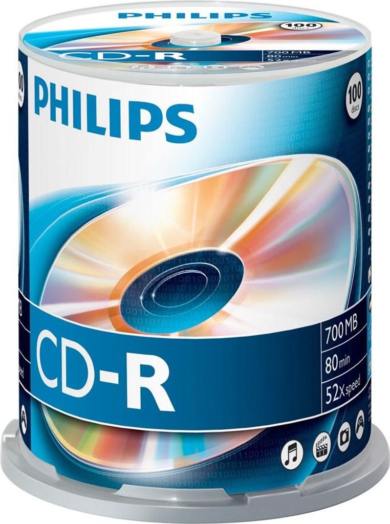 Philips CD-Rohlinge, 80Min, 700MB, Speed 52x, Spindel 100 Produktbild 