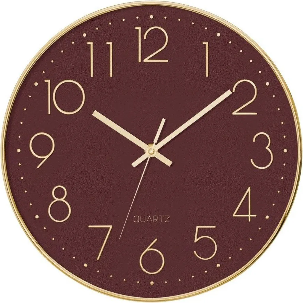 Orologio da Parete Rosso 30 cm Silenzioso: Design Moderno per Camera