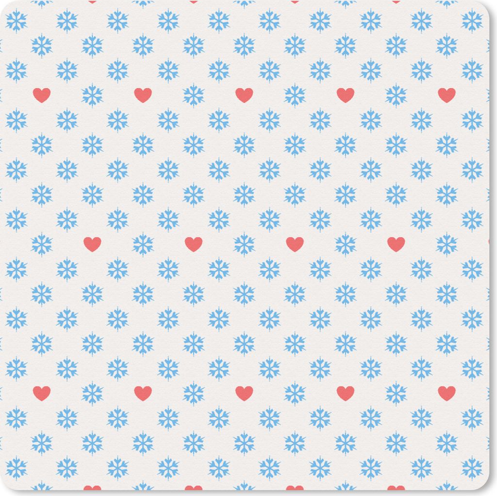 MuchoWow Mauspad Mousepad Schneeflocke - Herz - Winter - Muster 20x20 cm - Mousepads - Maus Mat - Pad - Mausunterlage - Desk Mat - Bureauartikeln