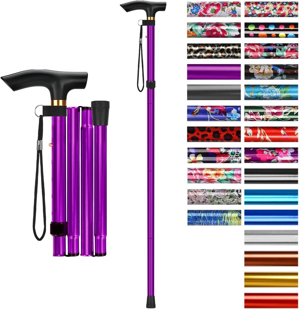 Bastón plegable - 85–95 cm - Regulable en altura en 5 Imagen del producto 