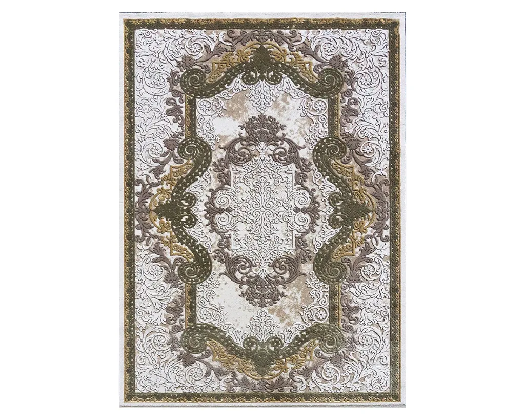 Grand tapis de salon oriental 130x190 cm GALT 7 coloris beige et or