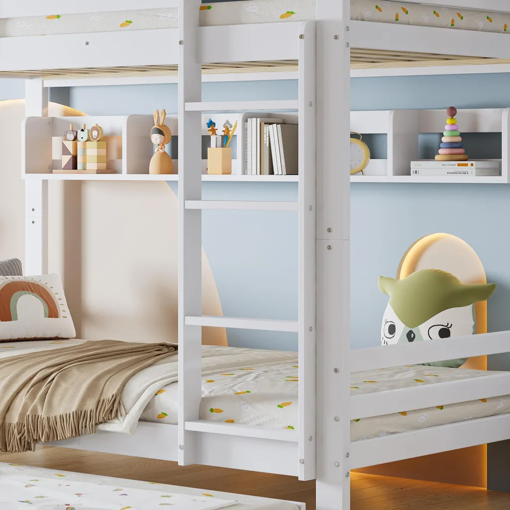 Optimisez l'espace avec ce lit superposé 90x200 et son lit tiroir