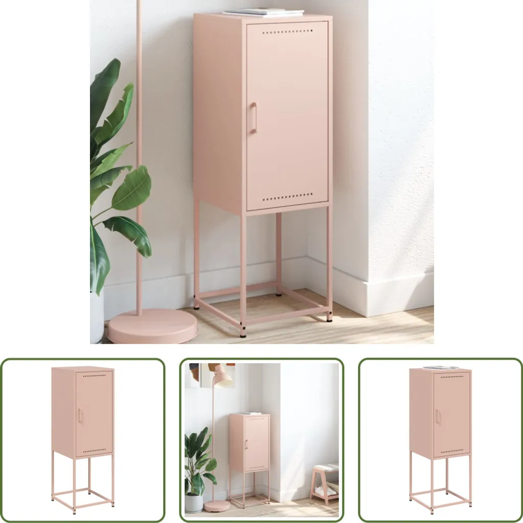 Mobile Alto Rosa in Acciaio 107cm - Design Salvaspazio Moderno
