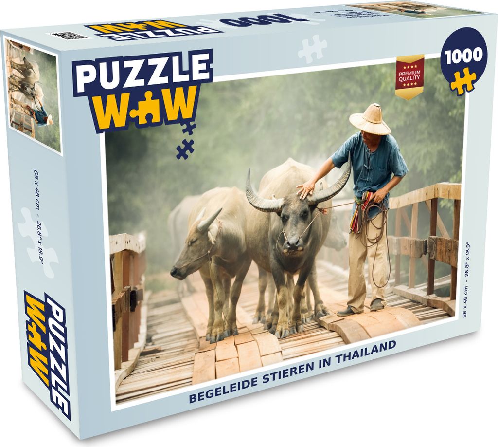 MuchoWow Puzzle 1000 Teile Geführte Stiere in Thailand - Erwachsene - Rätsel