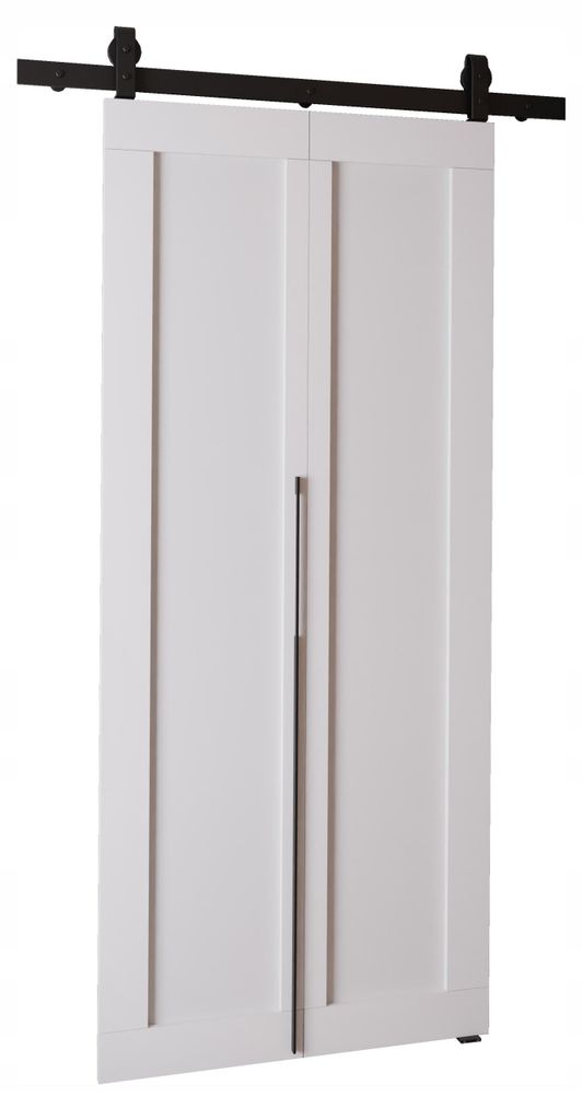 KierMoebel Schiebetür Komplettset QUDIO M1 Weiß 76x205x3,2 Produktbild 