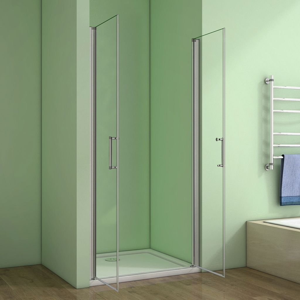 70x185cm 6mm NANO Klarglas Duschkabine Duschtür Pendeltür Nischentür Duschabtrennung Weiße Elektrophoreseverarbeitung