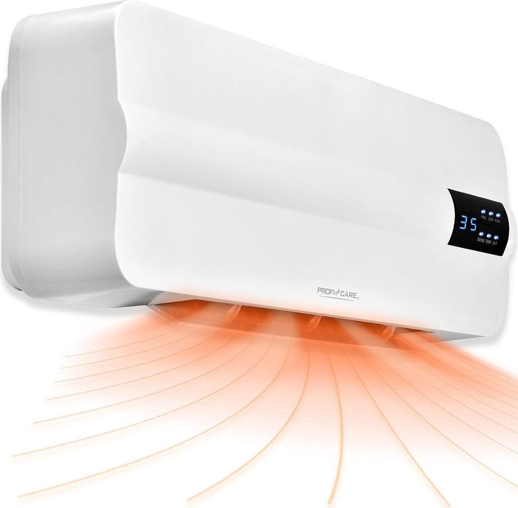 ProfiCare Wand Heizlüfter mit Fenster-Offen-Erkennung | Heizkörper für bis zu 60qm | Elektroheizung für Wandmontage inkl. Montagematerial | H...