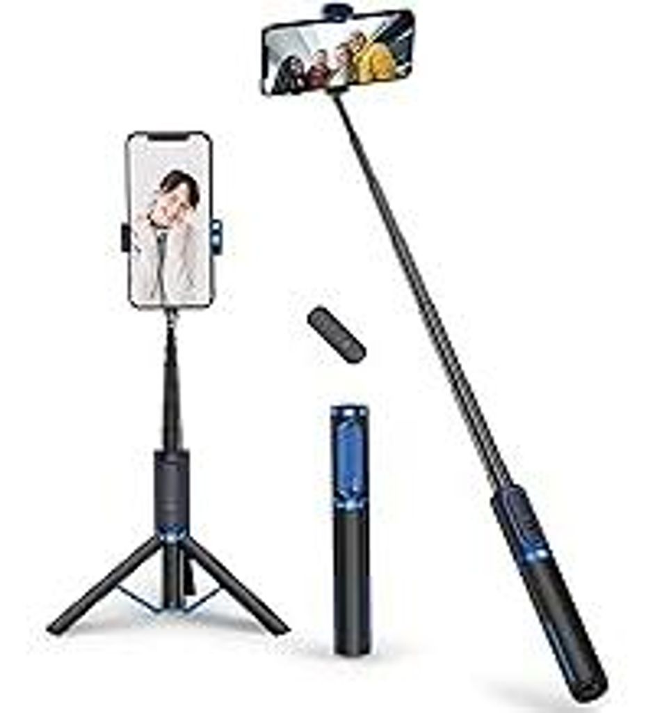 ATUMTEK Selfie Stick Stativ, 3-in-1 Ausziehbares Aluminium Handy Stativ mit kabelloser Bluetooth-Fernbedienung, Kompatibel mit iPhone 17/16/15/14/1...