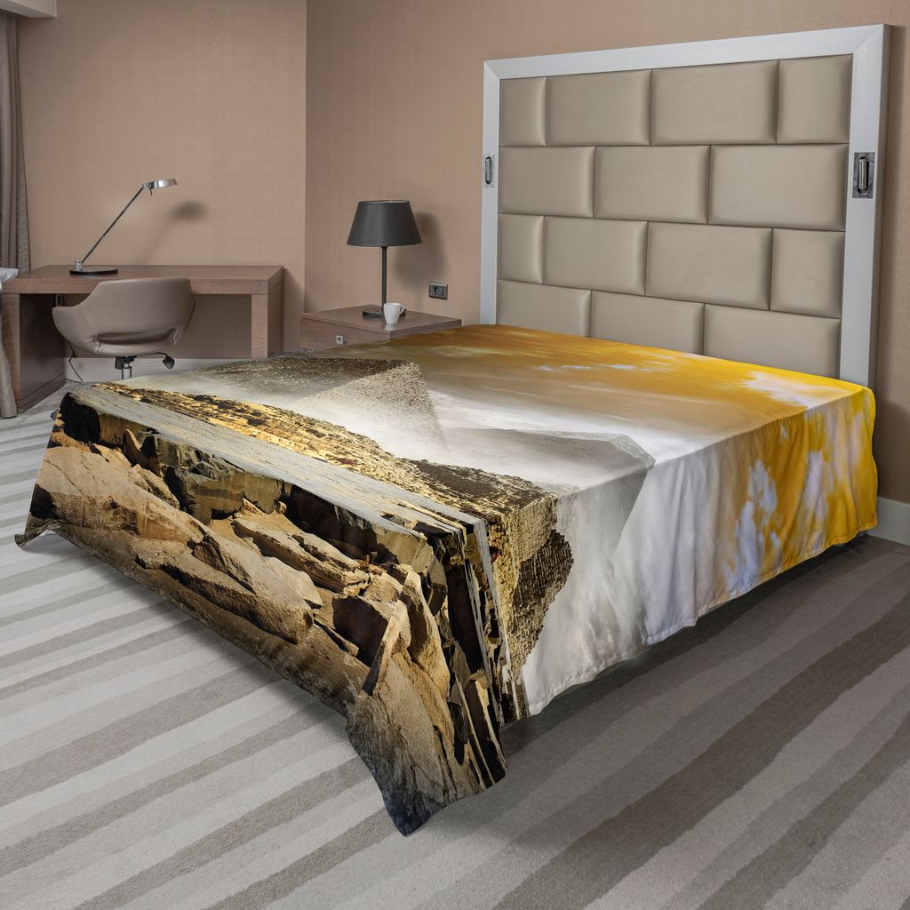 ABAKUHAUS ägyptisch Bettlaken, Gewitterwolken Über Pyramiden Magisches Foto Der Alten Kultur Ikonen Ostkunst, weiches bequemes oberes Bettlaken f...