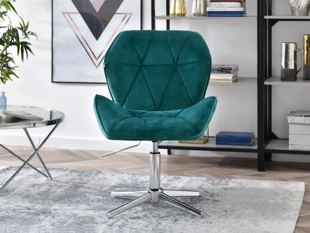 SALIHA Poltrona Turchese Velvet & Chrome | Arredo Design Contemporaneo
