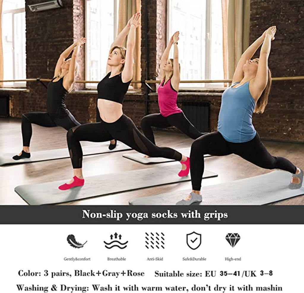 ABS Yoga Pilates Gym Anti Rutsch Noppen Socken Stoppersocken Damen Herren