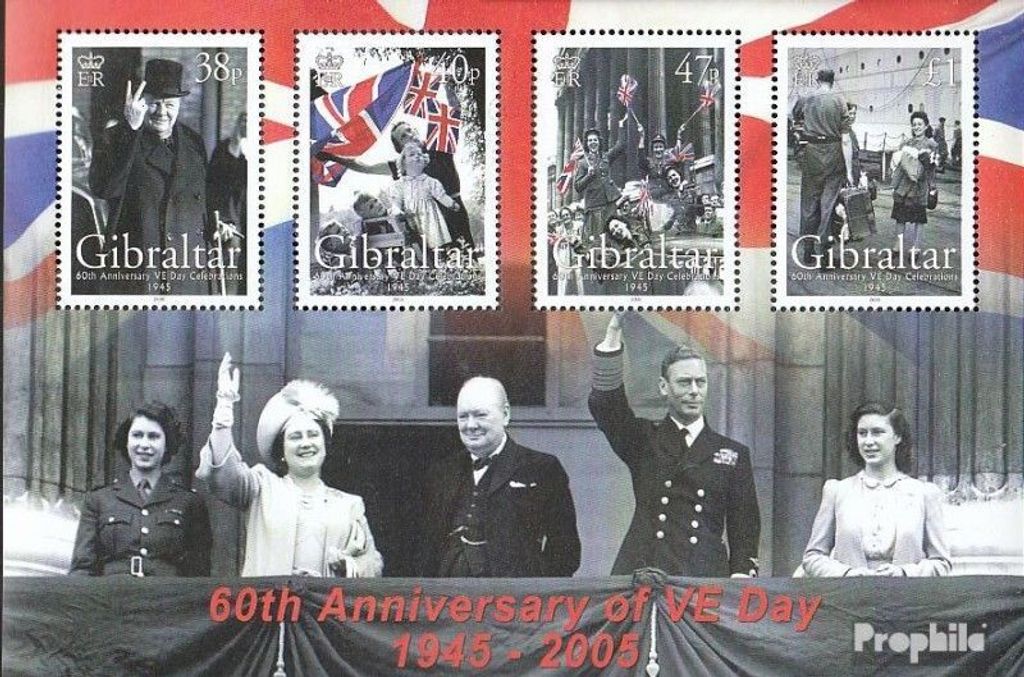 Briefmarken Gibraltar 2005 Mi Block66 (kompl.Ausg.) postfrisch Beendigung 2 .Weltkrieg