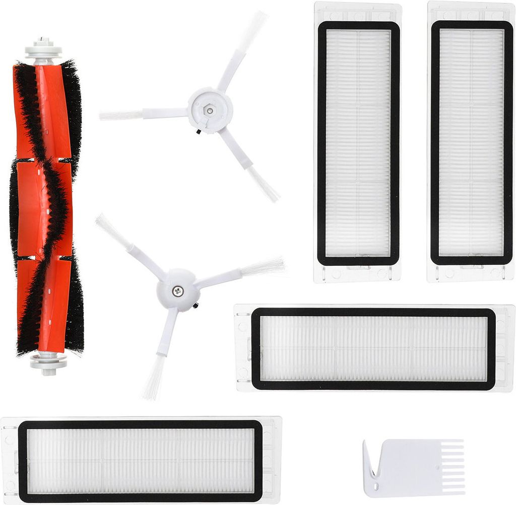 10pcs Ersatz für Xiaomi Robotic Vacuum Cleaner Teile Zubehör Hauptbürsten*1 Seitenbürsten*2 HEPA Filter*4