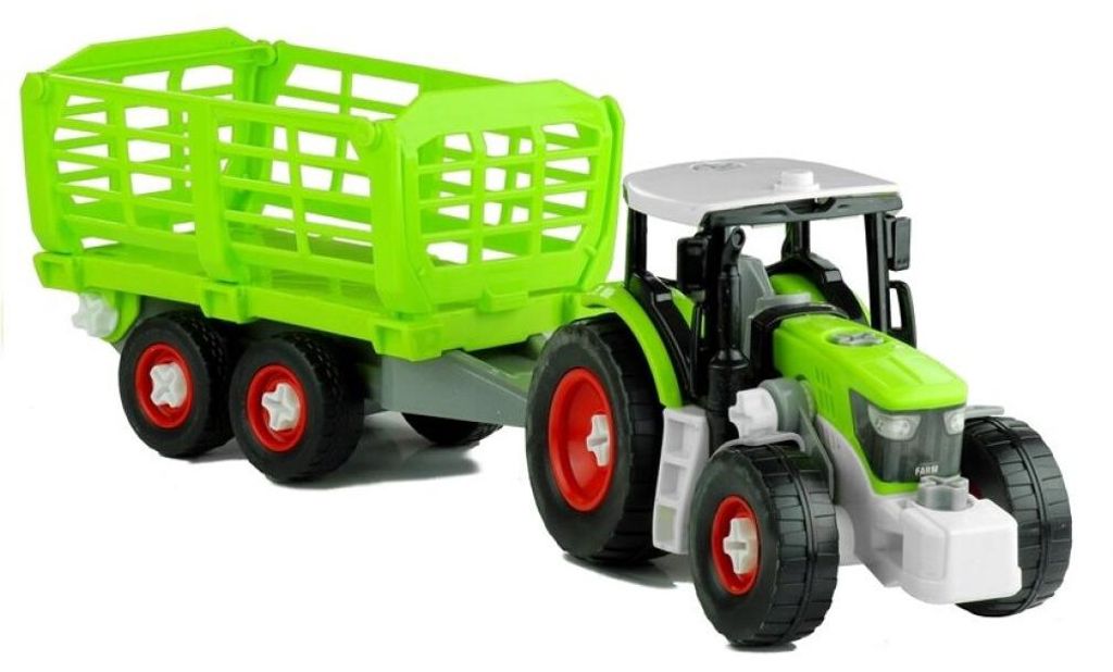Leantoys Montagetraktor mit offenem Anhänger 43 cm
