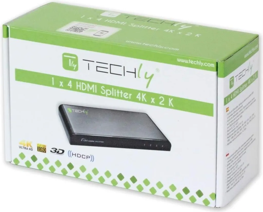 Splitter HDMI 3D Techly boîtier de répartition 4K UHD quatre voies - 10
