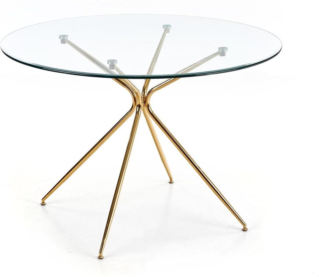Halmar Rundes Glas Esstisch Rondo - transparent / golden