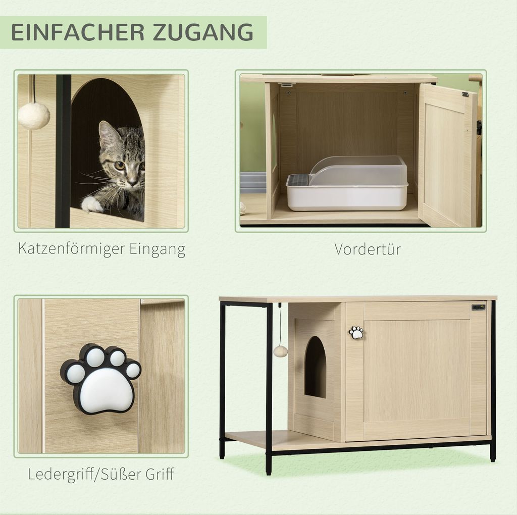 PawHut Katzenschrank für Katzentoilette, Katzenhaus mit Produktbild 5