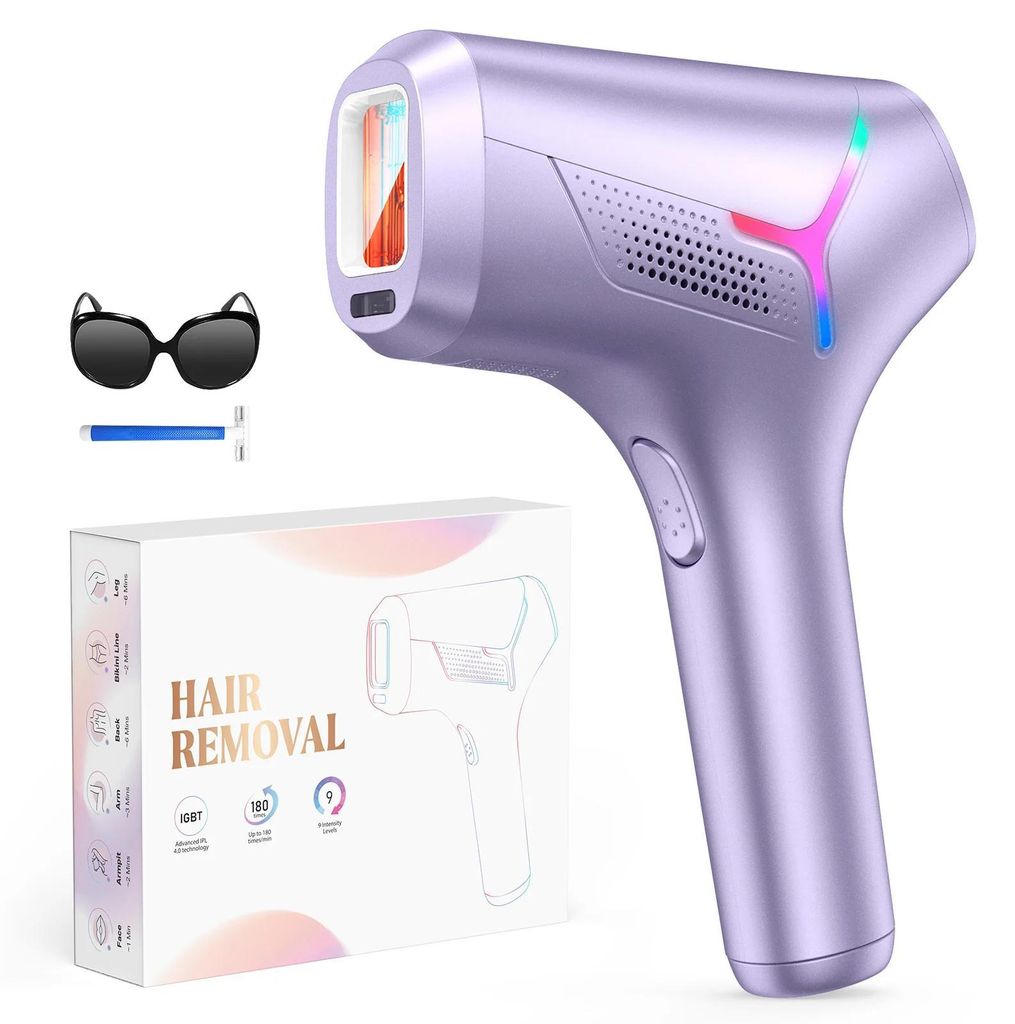 IPL Haarentfernung 990000 Lichtimpulse - Laser Epiliergerät - Dauerhafte Haarentfernung Körper Gesicht Bikinizone - Schmerzfrei - 3 Stufen - EU S...