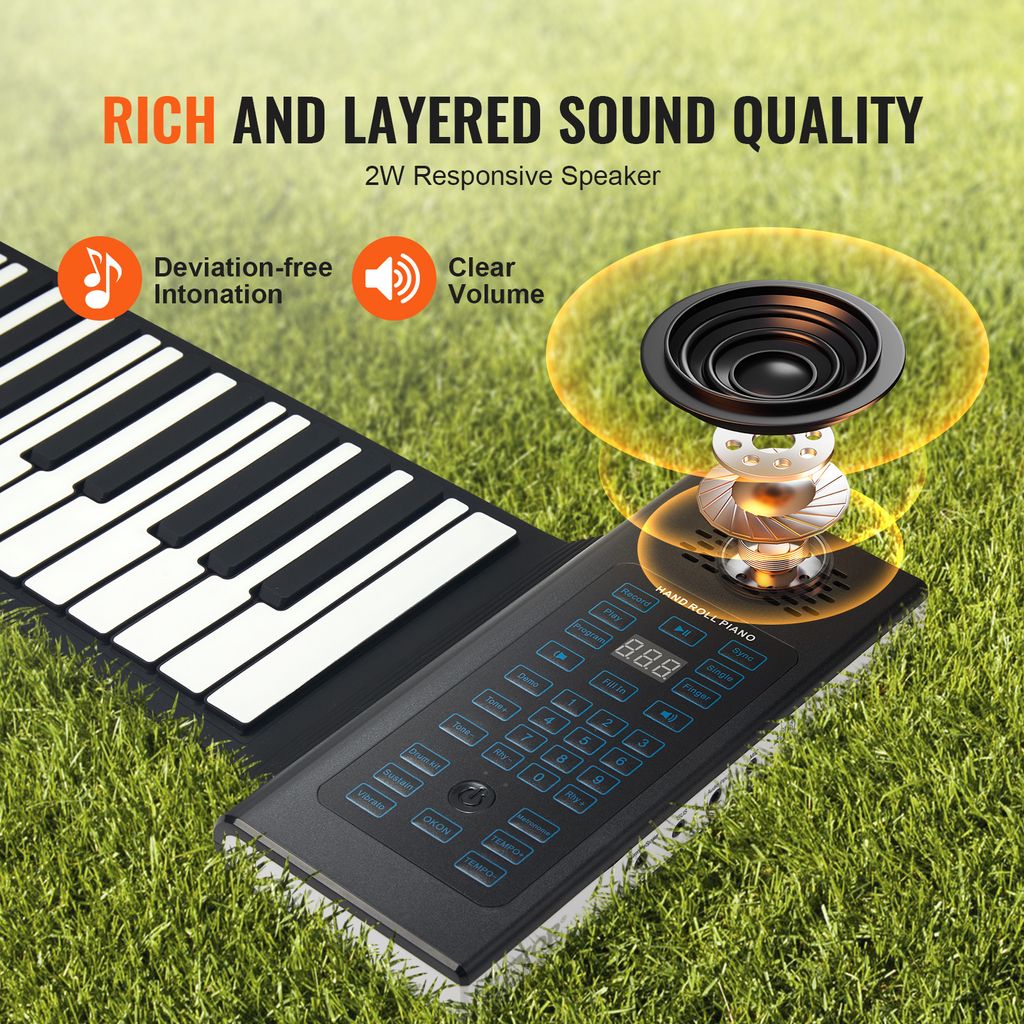 VEVOR roll-up keyboard piano s 88 klávesami, 128 rytmů, 128 Obrázek produktu 6