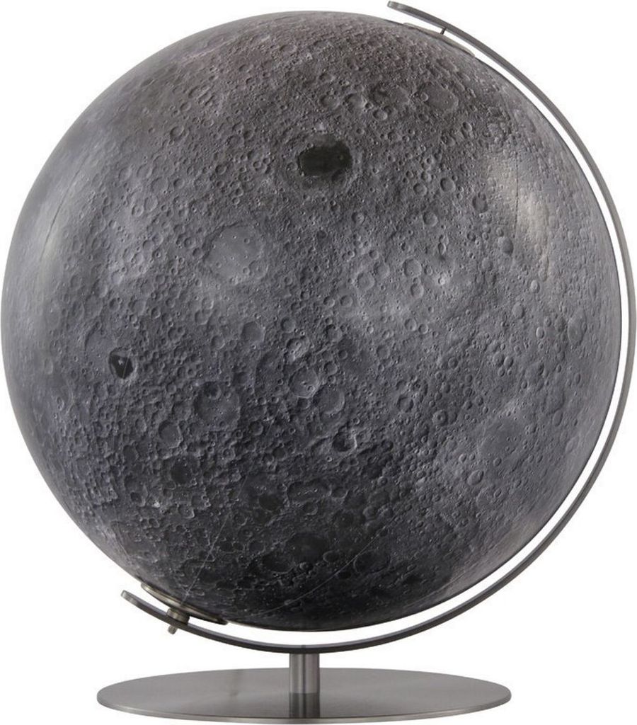 Columbus Leuchtglobus Mond D 40 cm Mond-Globus handkaschiert mit Edelstahl matt