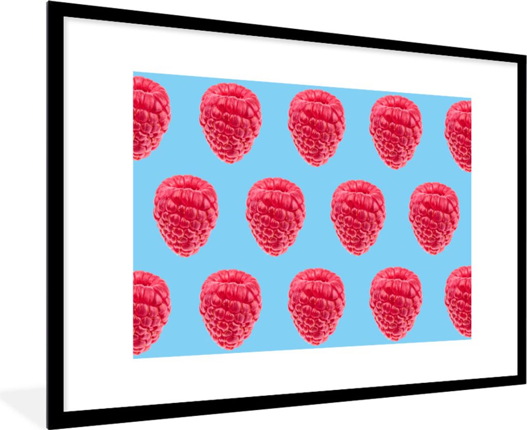 MuchoWow® MuchoWow® Gerahmtes Poster Himbeere - Muster - Produktbild 