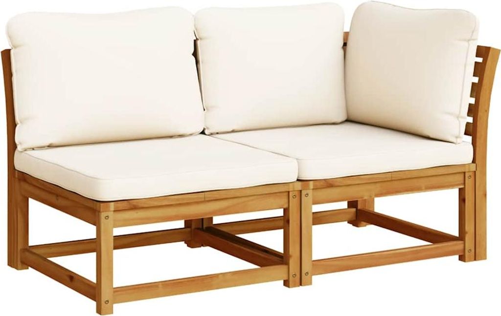 vidaXL 2-tlg. Garten-Lounge-Set mit Kissen Massivholz Akazie