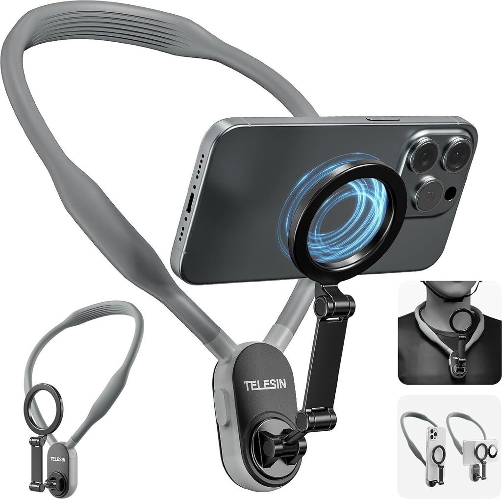 Magnetischer Hals Telefon Selfie Halter, POV/VLOG Magnetische Halskette für Mobiltelefone für Magsafe Hals Telefonhalter für iPhone 15 14 13 Pro...