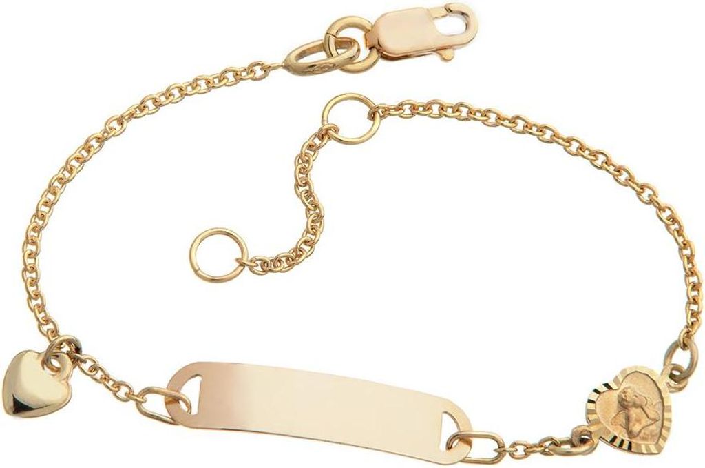 SILBERKETTEN STORE Kinder-Gravurarmband Mod. IDBo-6 - 375 Gelbgold, Länge wählbar - 15cm