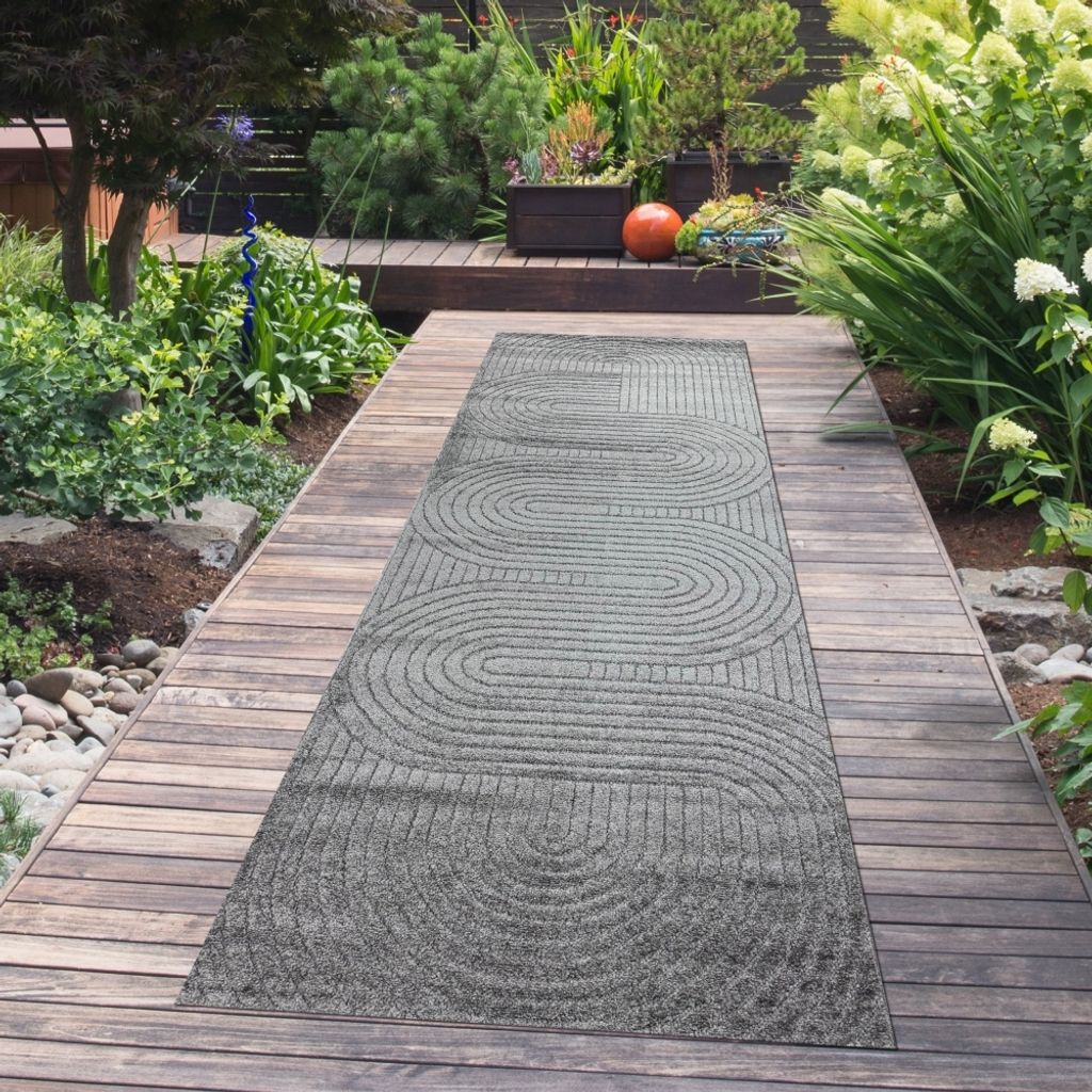 Moderner Outdoor Teppich wetterfest Terrasse Balkon Produktbild 