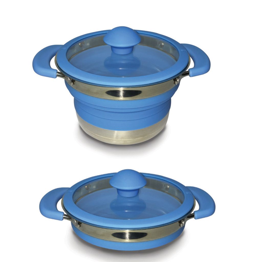 1 Liter Faltbarer Kochtopf Leichtgewichtstopf Campingkochtopf Outdoor Topf Bl...