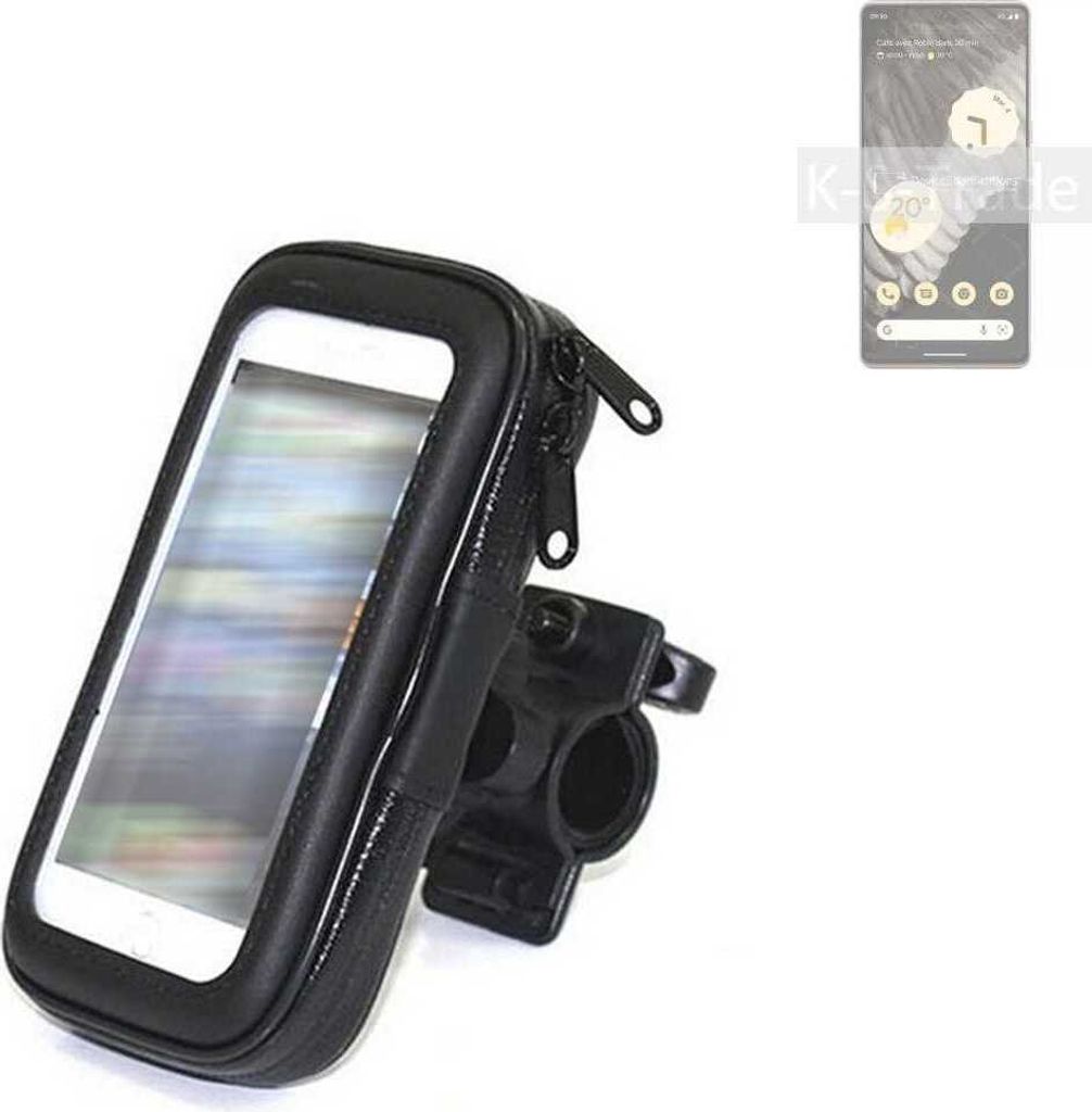K-S-Trade Fahrrad-Halterung kompatibel mit Google Pixel 7 Pro Handy-Halterung Halter Lenkstange Fahrradhalterung Motorrad Bike Mount Wasserabweisend