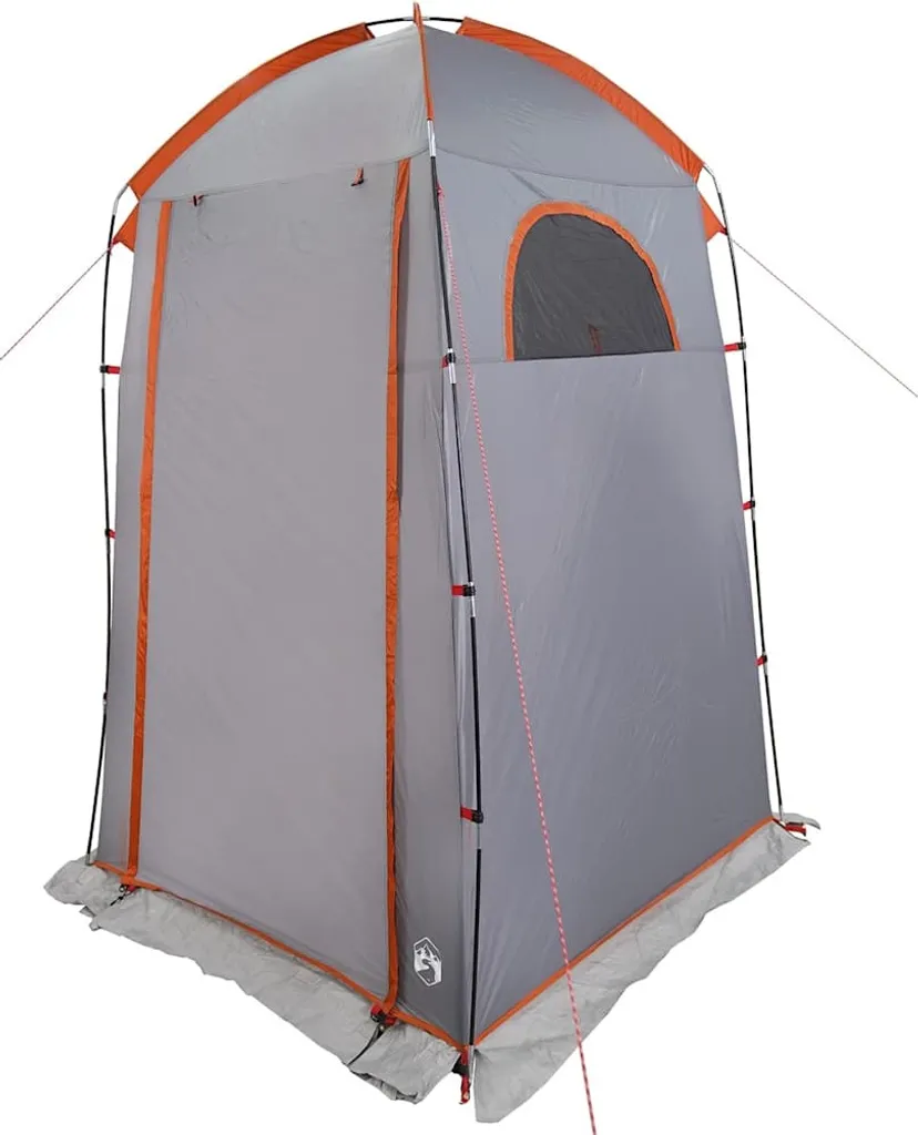 vidaXL Tente de Douche Gris et Orange Étanche pour Camping 120x120cm