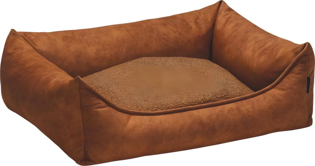 Lit pour Chien Orthopédique Lua en Simili Cuir Cognac - 80 x 60 cm