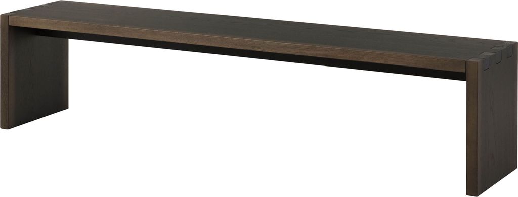 MASSIVMOEBEL24 Bank Eiche 193x40x45 dunkelbraun lackiert BEAMS #85