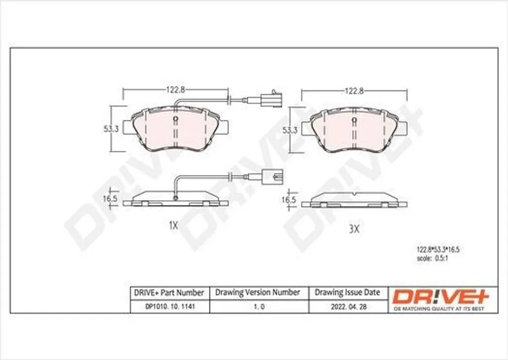 Plaquettes de frein pour Fiat Idea Dr!ve+ DP1010.10.1141 trajet urbain