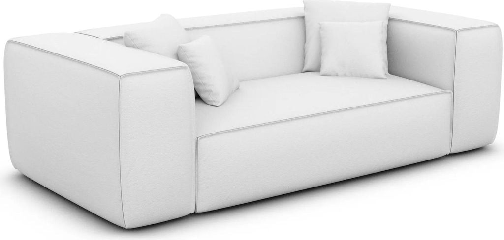 Kunstleder 2-Sitzer Couch Arelia Weiß