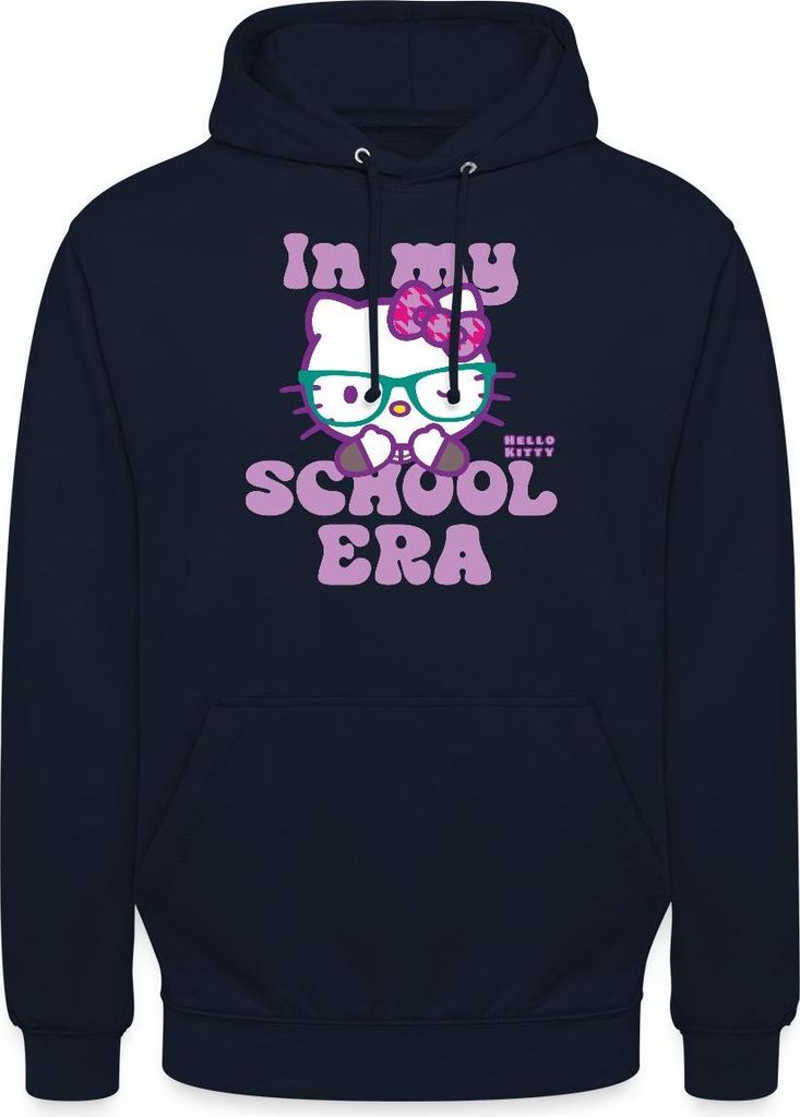 Spreadshirt Hello Kitty Schulkind In My School Era Uni Hoodie, S, Navy
