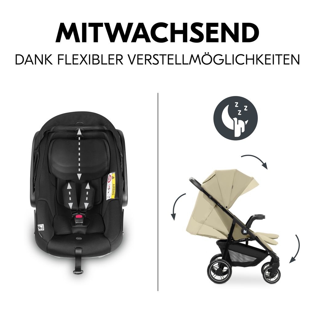 Set Passeggino Trio Hauck Move N Care 3in1 – Con Seggiolino I-Size E Accessori, Da 0 A 22 Kg