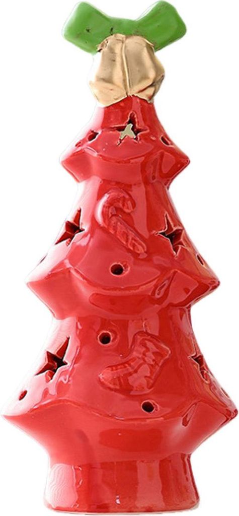 Keramik-Weihnachtsbaum-Nachtlicht, leuchtende dekorative Lampe mit Sternspitze, Weihnachtsbaumfiguren für die Weihnachtsdekoration